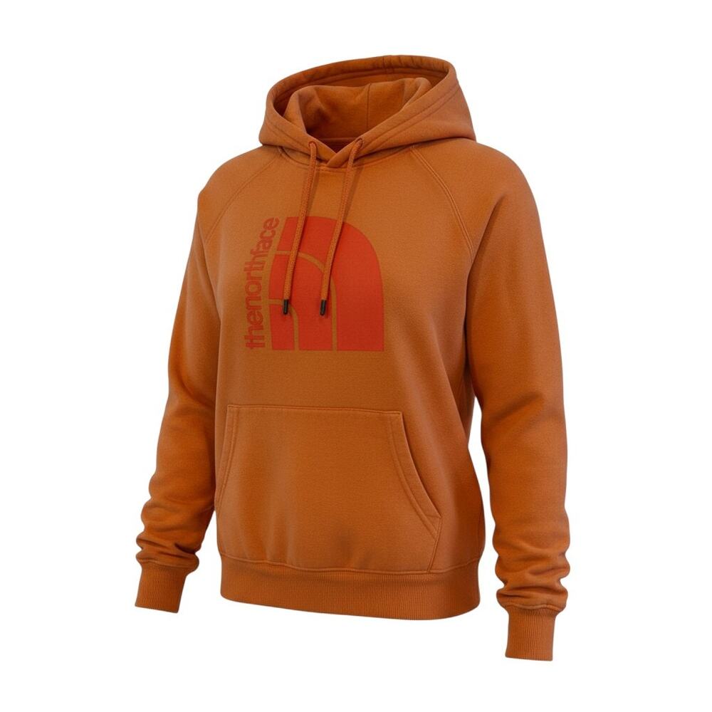 The North Face Womens Half Dome Hoodie Orange Pullover Sweatshirt S